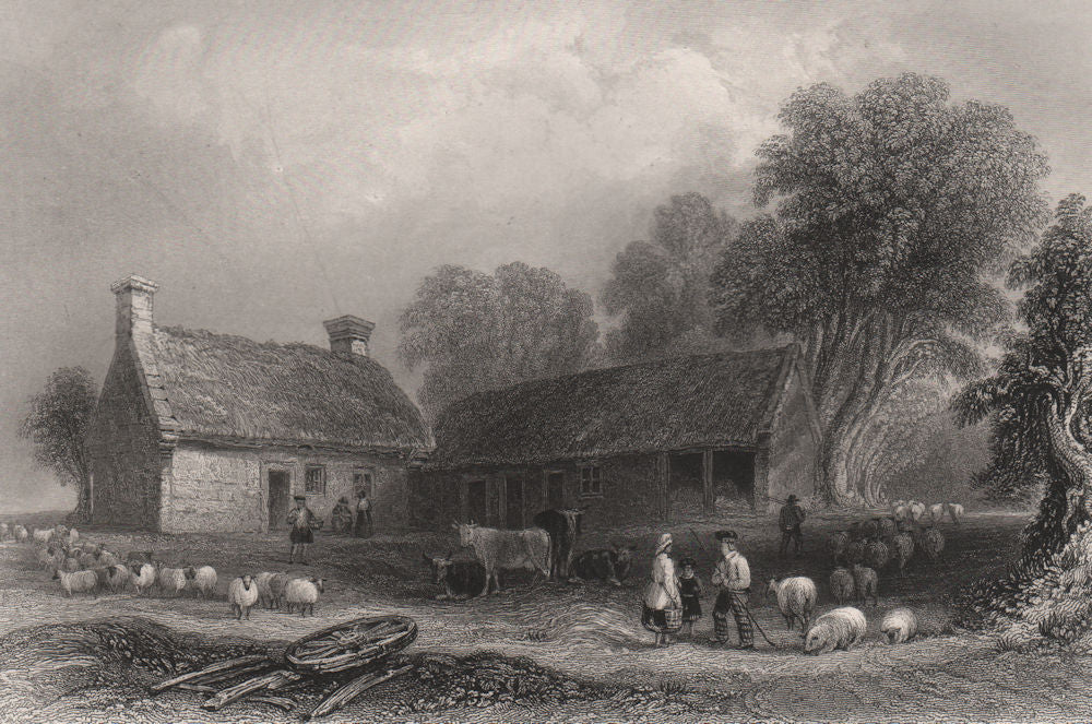 Farm of Lochlea, Tarbolton. Robert Burns. Scotland. BARTLETT c1840 old print